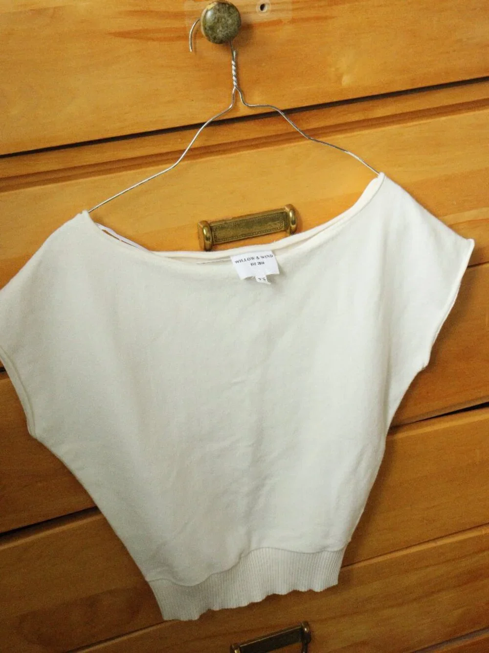 off shoulder/boat neck cream knit top - Picture 4 of 7